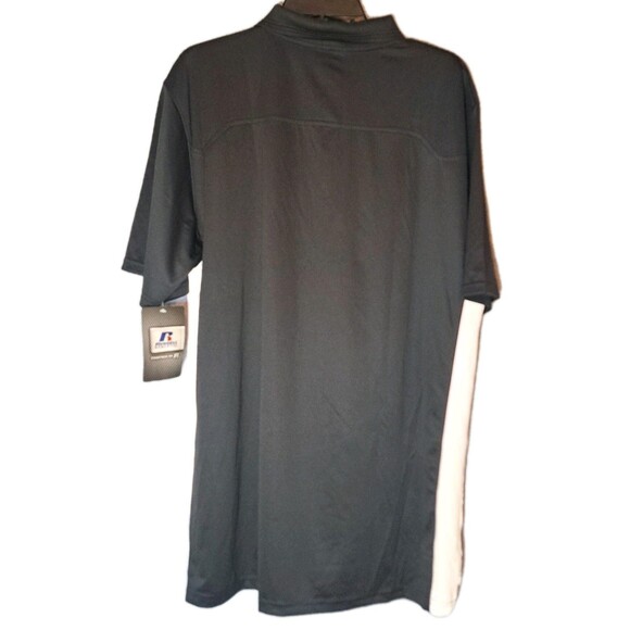 NEW Russell Athletic Men's XL Dri Fit Polo Shirt Black & White Coach NWT X Large - Picture 2 of 5